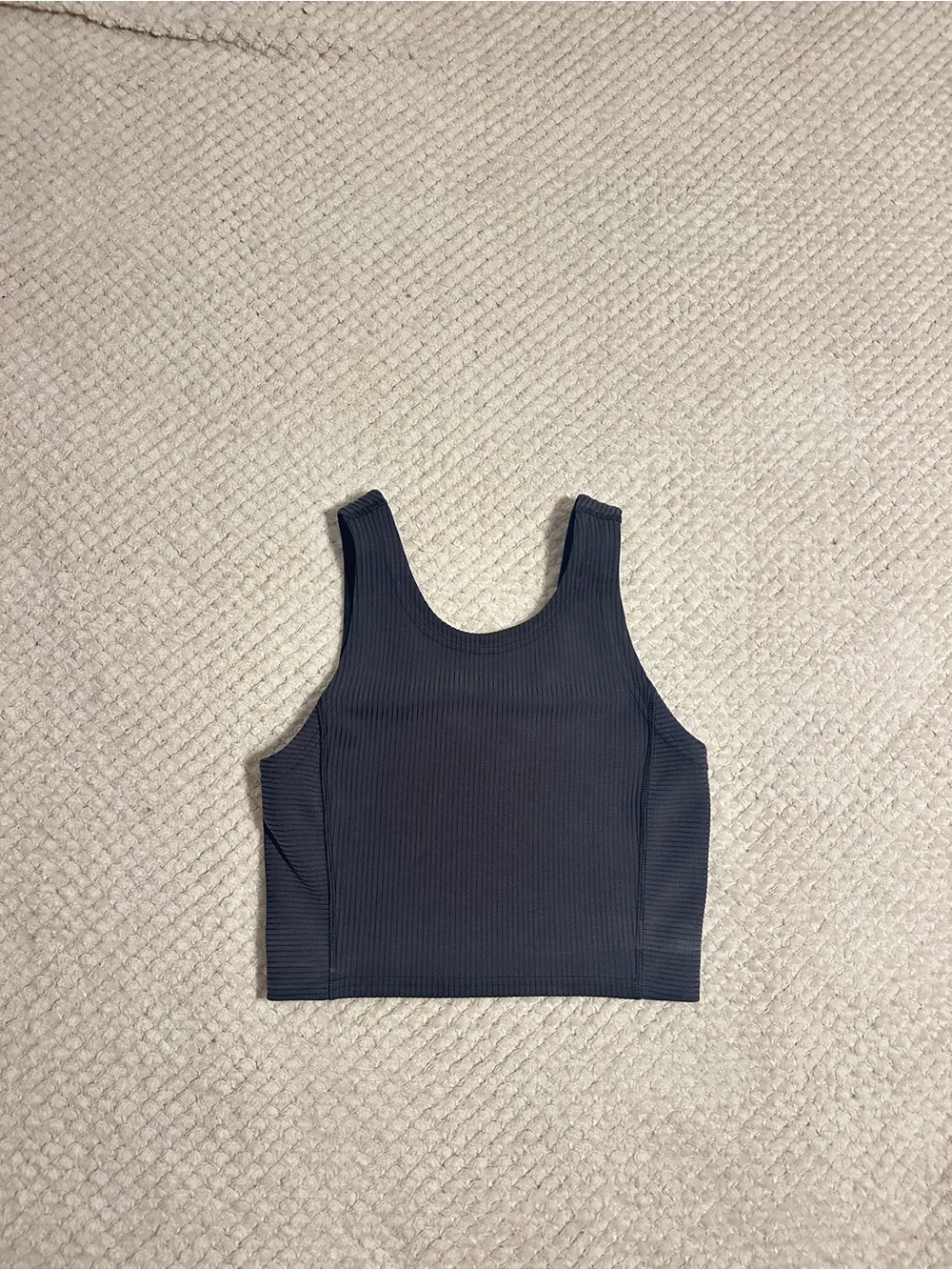 lululemon athletica Black Ribbed Scoop Crop Tank